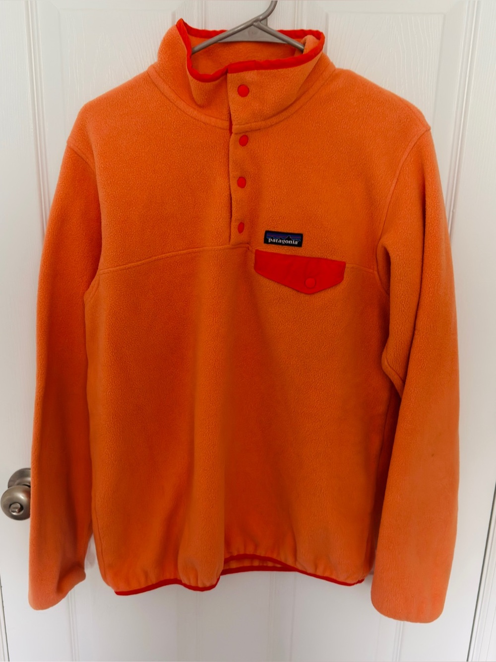 Patagonia Women's Synchilla Snap-T Fleece Pullover Size Large L Peach Orange